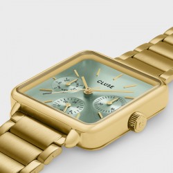 Montre Tetragone Multifunction Steel Forest Green, Gold Colour, cadran carré vert