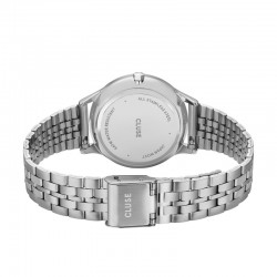 Montre Minuit Date Steel Full Silver Colour, cadran rond blanc