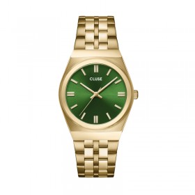 Montre Retro 70s Steel Forest Green, Gold Colour, cadran rond vert - CLUSE