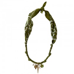 Collier bandana Wild Desert olive doré - Charms dorés & Pointe - BADHANATI