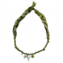 Collier bandana Wild Desert olive doré - Charms dorés & Pointe