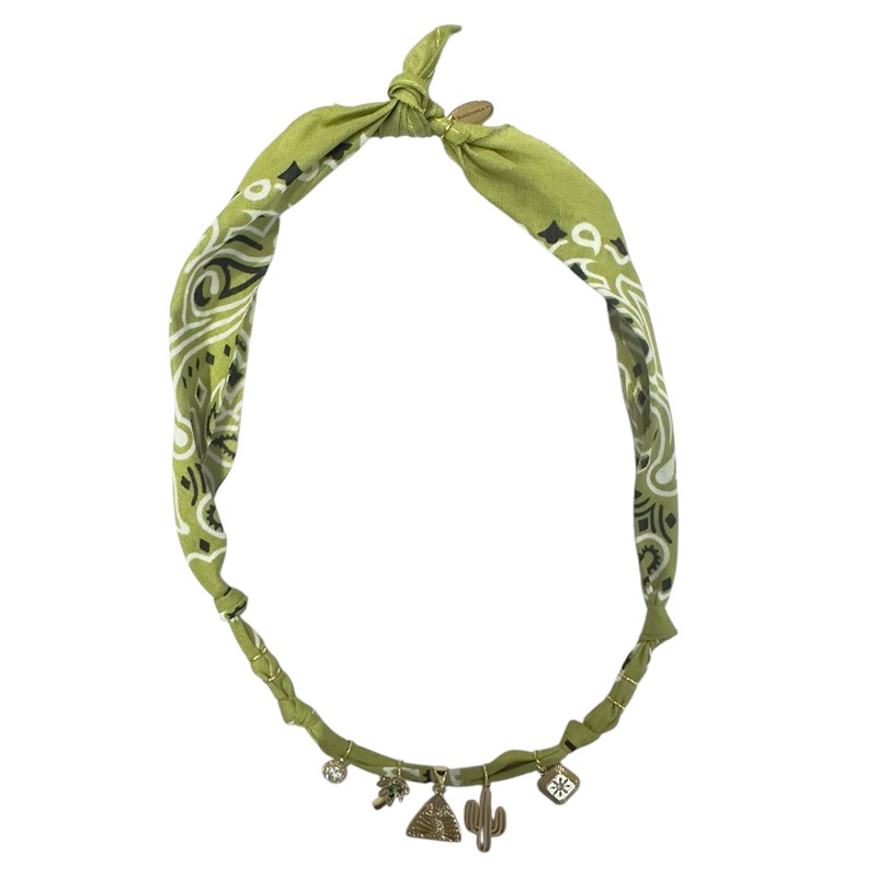 Collier bandana Wild Desert olive doré - Charms dorés & Lune