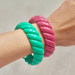 Bracelet Jonc torsadé MILES VERT