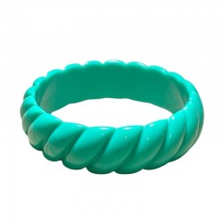 Bracelet Jonc large Miles - Acétate vert torsadé - Feeka