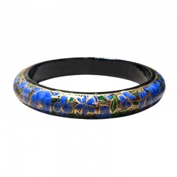 Bracelet Jonc doré floral ASHA BLEU MOSAIQUE VERT - Feeka