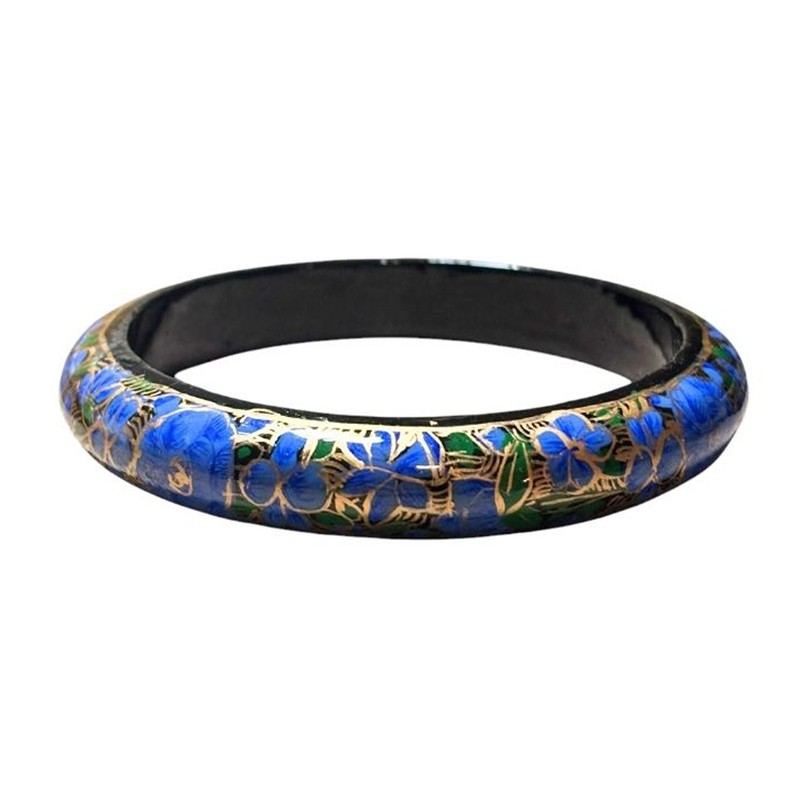 Bracelet Jonc doré floral ASHA BLEU MOSAIQUE VERT - Feeka