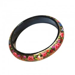 Bracelet Jonc doré floral ASHA ROSE VERT