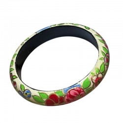 Bracelet Jonc doré floral ASHA EPI MULTICOLORE