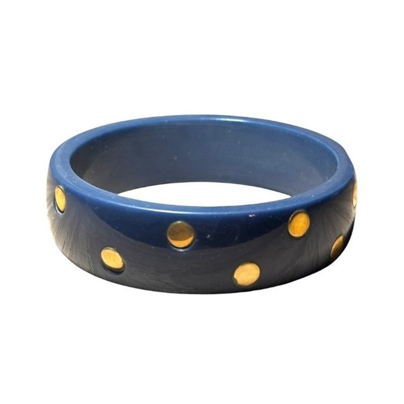 Bracelet Jonc pois dorés MARCELIN BLEU - Feeka