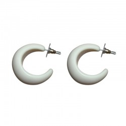 Boucles d'oreilles créoles argent MINI IRENE ECRU - Feeka