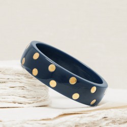 Bracelet Jonc pois dorés MARCELIN BLEU