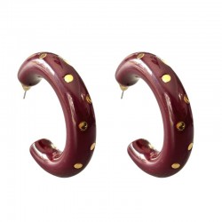 Boucles d'oreilles créoles doré MARCELINA BORDEAUX - Feeka