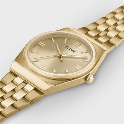 Montre Retro 70s Steel, Full Gold Colour, cadran rond doré