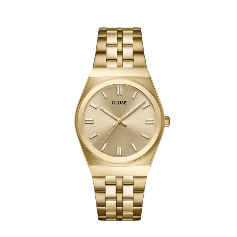 Montre Retro 70s Steel, Full Gold Colour, cadran rond doré CLUSE