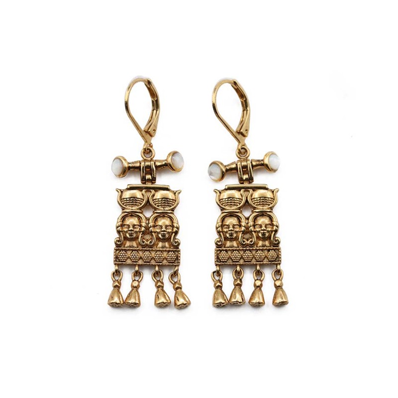 Boucles d'oreilles dormeuses RHAENIRA PAMPILLES Or - Nacres LA2L