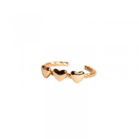 Bague fine ajustable coeurs SACHA TRIPLE  Or - Waekura