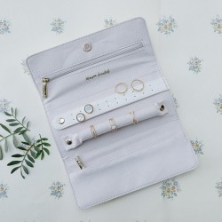 Pochette à Bijoux CATHERINE Simili cuir Blanc - Rangements multiples