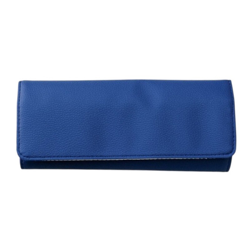 Pochette à Bijoux CATHERINE Cuir Bleu - Rangements multiples - MAISON SCARLETT