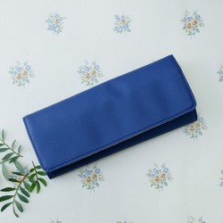 Pochette à Bijoux CATHERINE Simili cuir Bleu - Rangements multiples