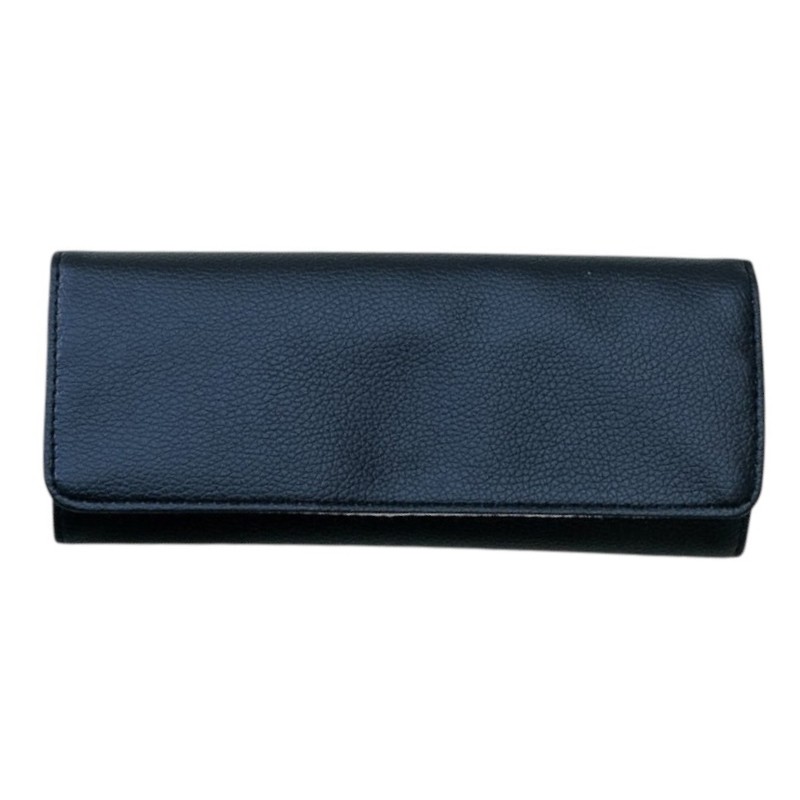 Pochette à Bijoux CATHERINE Cuir Noir - Rangements multiples - MAISON SCARLETT