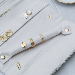 Pochette à Bijoux CATHERINE Moumoute Blanche - Rangements multiples