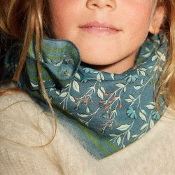 Foulard en voile de coton - BOHEME COBALT