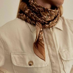 Foulard en voile de coton - SONGE NOISETTE - Gabrielle Paris