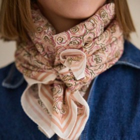 Foulard en voile de coton - PORTOFINO ROSE - Gabrielle Paris