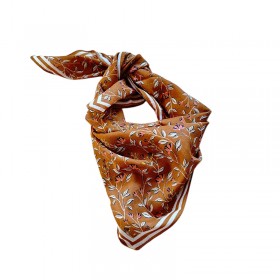 Foulard en voile de coton 60 cm x 60 cm - PETIT BOHEME NOISETTE