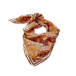 Foulard en voile de coton 60 cm x 60 cm - PETIT BOHEME NOISETTE