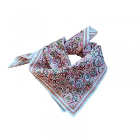 Petit Foulard en voile de coton 60 cm x 60 cm - PORTOFINO ROSE