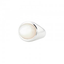 Bague en argent & Nacre blanche ovale design TAILLE 58