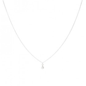 Collier court HALMITON - Chaîne fine & Zircon rond