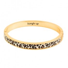 Bracelet Jonc bangle fermé doré TINA - Blanc sable