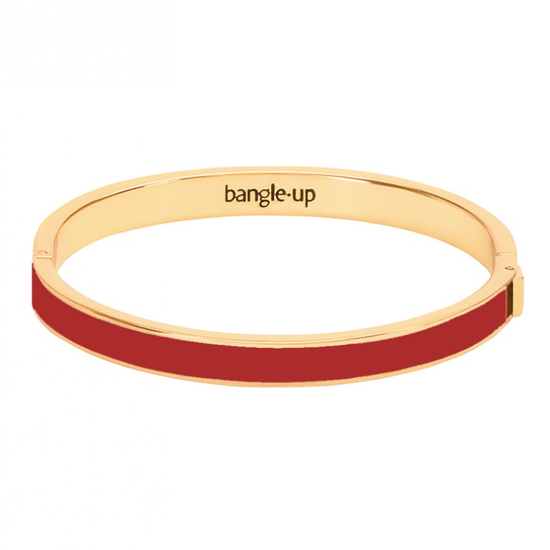 Bracelet jonc Bangle fermé doré - Email Rouge salsa BANGLE UP