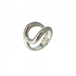 Bague large en Argent - Anneaux ronds évidés & Boucle design CANYON