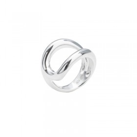 Bague large en Argent - Anneaux ronds évidés & Boucle design CANYON BIJOUX