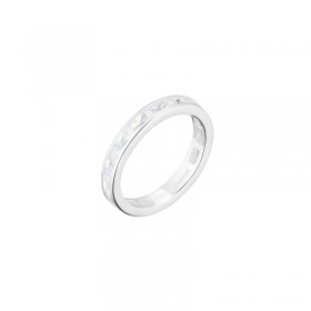 Bague fine ALLIANCE Argent - Anneau navettes, orné zircons blancs - CANYON