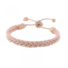 Bracelet fin ajustable BRAIDED Rose Gold - Fils d'or tressés - Maaÿza