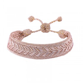 Bracelet fin ajustable INTERMIX Rose Gold - Fils d'or tressés - Maaÿaz