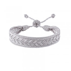 Bracelet fin ajustable INTERMIX Silver - Fils d'or tressés - Maaÿaz