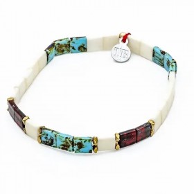 Bracelet fin élastique TUCSON INDIAN NAVAJO & Tila Miyuki Japonaises - TÊTES BLONDES