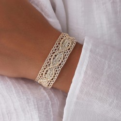 Bracelet fin ajustable Mawja Gold & Silver - Fils d'or tressés