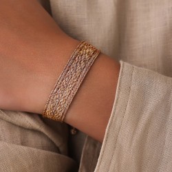 Bracelet ajustable INTERMIX Rose Gold Amber Toffe - Fils d'or tressés