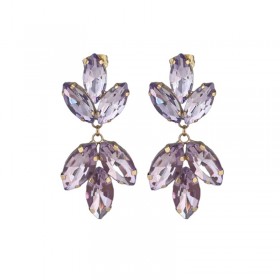 Boucles d'oreilles pendantes FLOWERS - Cristaux mauve JORGINA