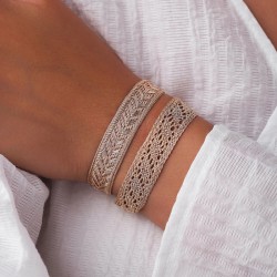 Bracelet ajustable INTERMIX Rose Gold - Fils d'or tressés or rose