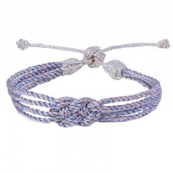 Bracelet fin ajustable DOUBLE KNOT Gold Silver Blue Pink - Fils d'or tressés - Maaÿaz