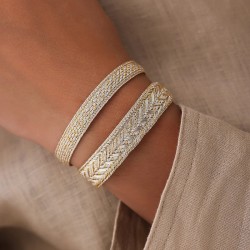 Bracelet ajustable IZY Gold & Silver- Fils d'or tressés or & argent