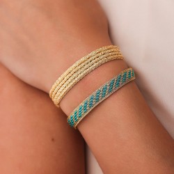 Bracelet fin ajustable ILY Gold - Fils d'or tressés