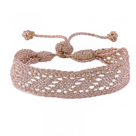 Bracelet fin ajustable DAQIQ Rose Gold - Fils d'or tressés - Maaÿaz